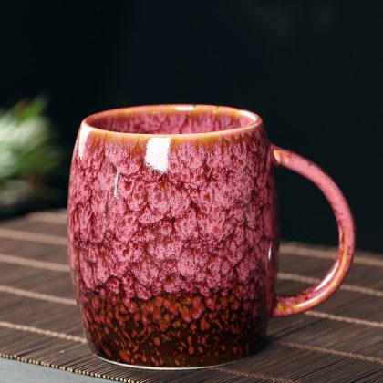 Ceramic Porcelain Mug Kiln Change With Handle 480ml
